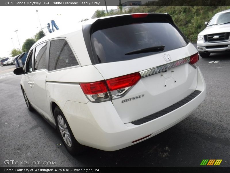White Diamond Pearl / Gray 2015 Honda Odyssey EX-L