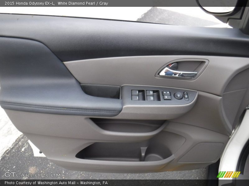 White Diamond Pearl / Gray 2015 Honda Odyssey EX-L