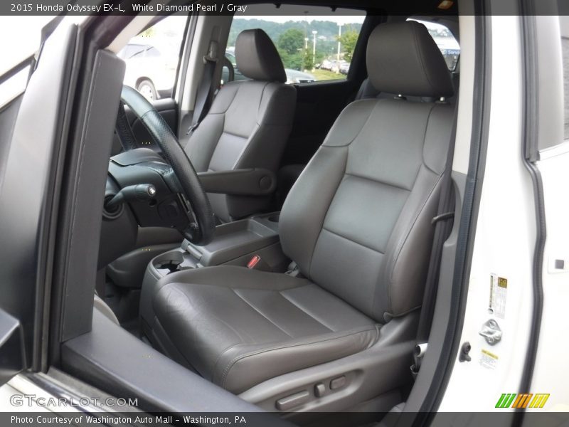White Diamond Pearl / Gray 2015 Honda Odyssey EX-L