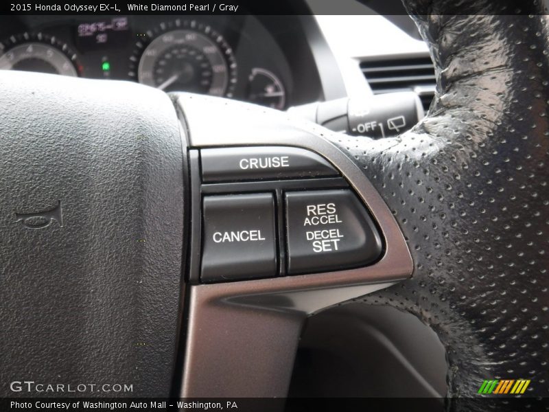 White Diamond Pearl / Gray 2015 Honda Odyssey EX-L