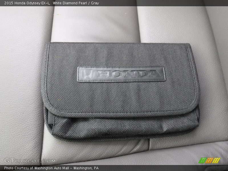 White Diamond Pearl / Gray 2015 Honda Odyssey EX-L