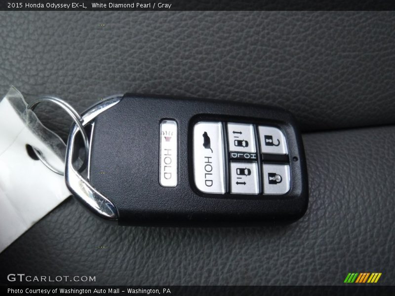 White Diamond Pearl / Gray 2015 Honda Odyssey EX-L