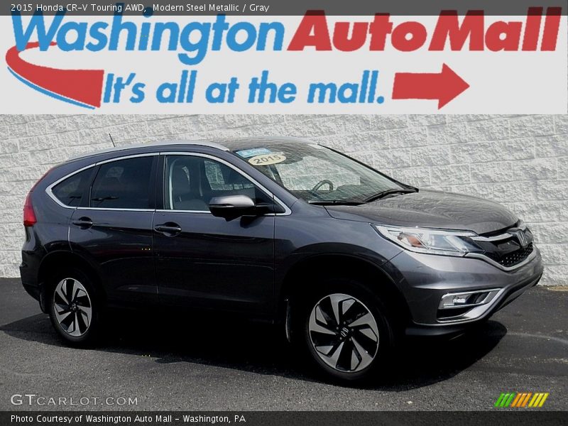 Modern Steel Metallic / Gray 2015 Honda CR-V Touring AWD