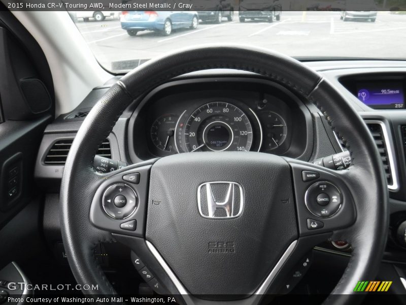 Modern Steel Metallic / Gray 2015 Honda CR-V Touring AWD