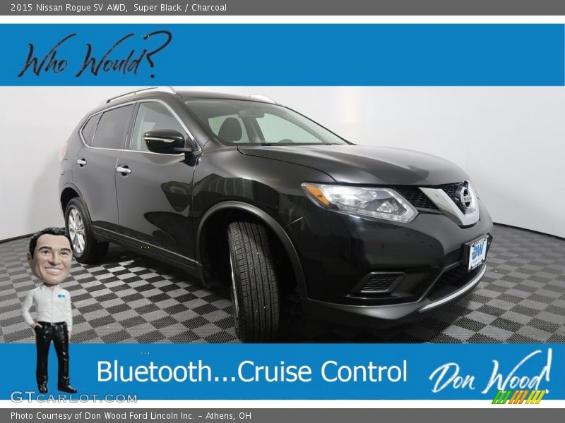 Super Black / Charcoal 2015 Nissan Rogue SV AWD