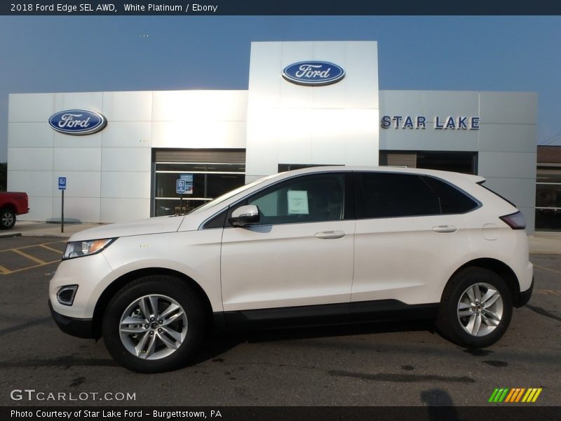 White Platinum / Ebony 2018 Ford Edge SEL AWD
