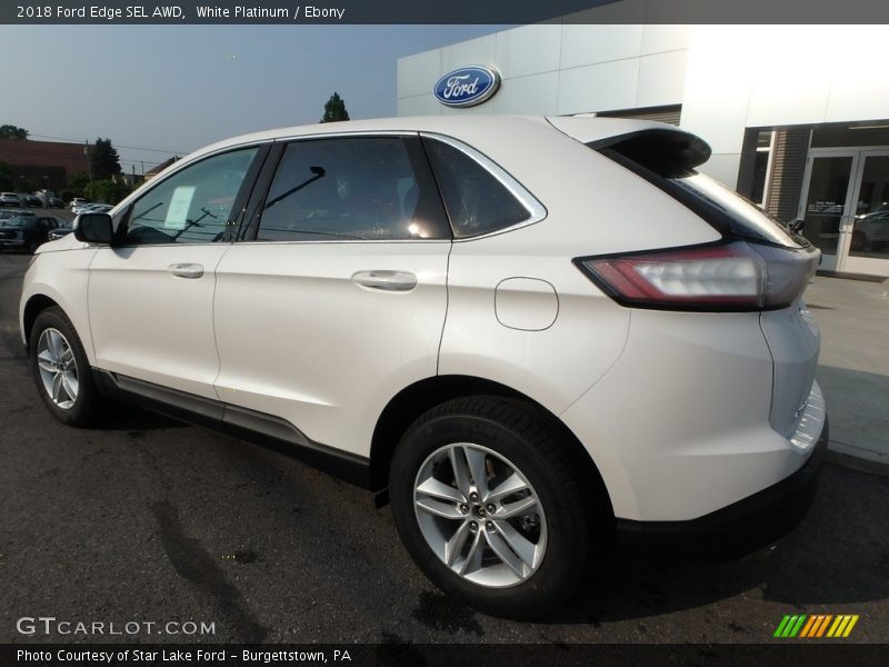 White Platinum / Ebony 2018 Ford Edge SEL AWD