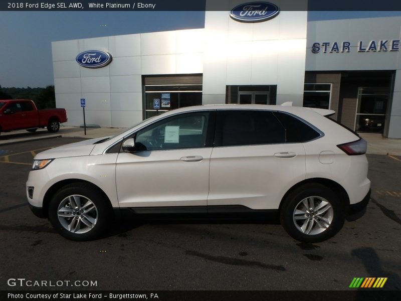 White Platinum / Ebony 2018 Ford Edge SEL AWD