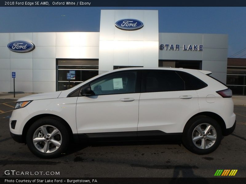 Oxford White / Ebony 2018 Ford Edge SE AWD