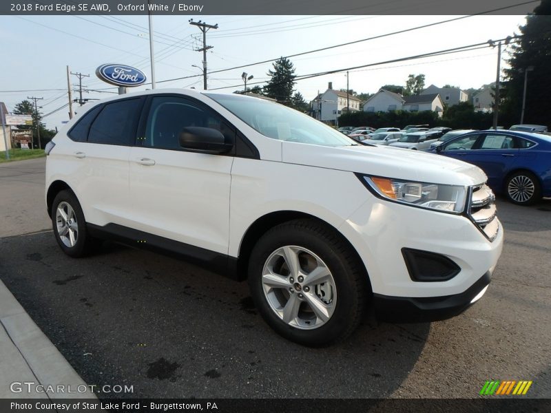 Oxford White / Ebony 2018 Ford Edge SE AWD