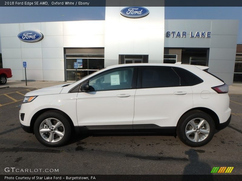 Oxford White / Ebony 2018 Ford Edge SE AWD