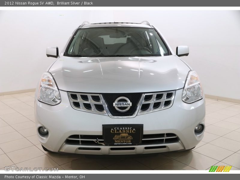 Brilliant Silver / Black 2012 Nissan Rogue SV AWD