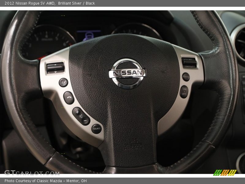Brilliant Silver / Black 2012 Nissan Rogue SV AWD
