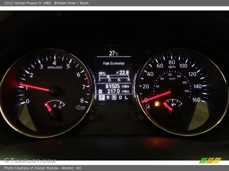 Brilliant Silver / Black 2012 Nissan Rogue SV AWD