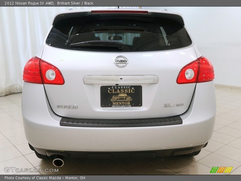 Brilliant Silver / Black 2012 Nissan Rogue SV AWD