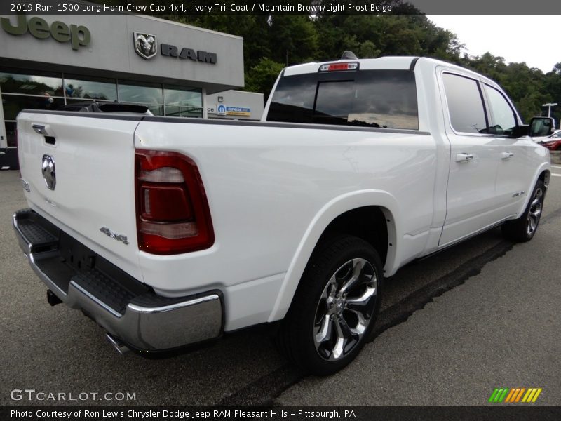 Ivory Tri–Coat / Mountain Brown/Light Frost Beige 2019 Ram 1500 Long Horn Crew Cab 4x4