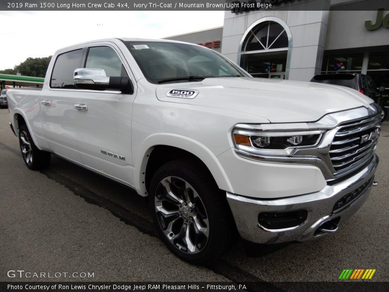 Ivory Tri–Coat / Mountain Brown/Light Frost Beige 2019 Ram 1500 Long Horn Crew Cab 4x4