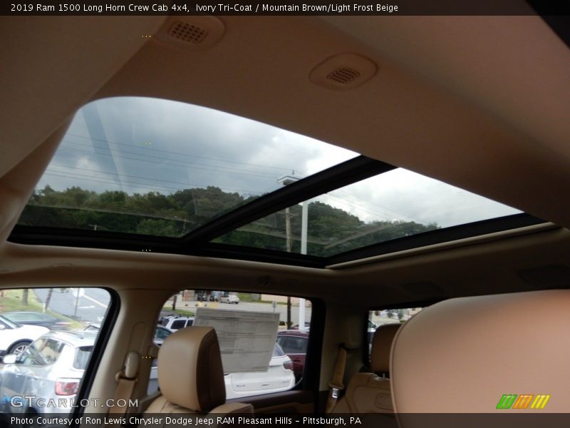 Ivory Tri–Coat / Mountain Brown/Light Frost Beige 2019 Ram 1500 Long Horn Crew Cab 4x4
