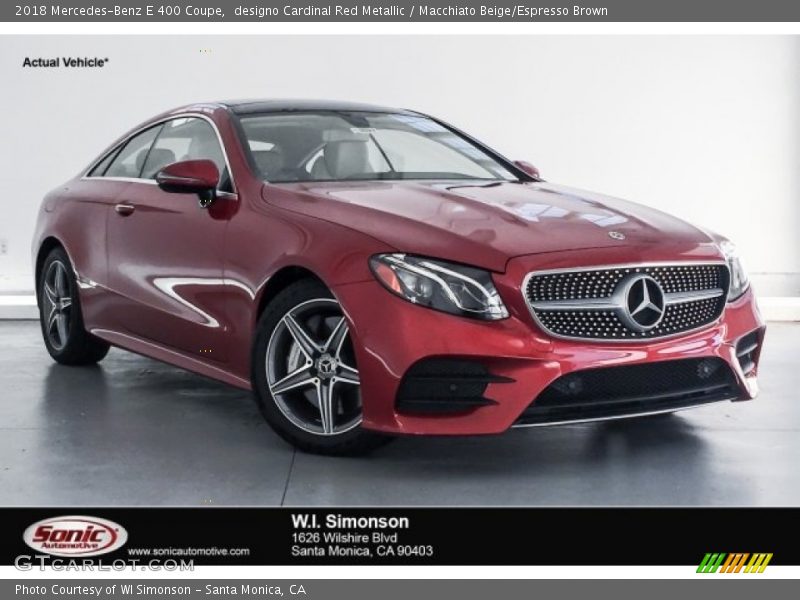 designo Cardinal Red Metallic / Macchiato Beige/Espresso Brown 2018 Mercedes-Benz E 400 Coupe