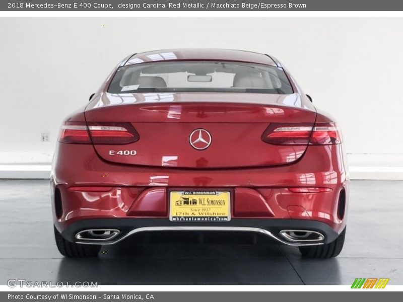 designo Cardinal Red Metallic / Macchiato Beige/Espresso Brown 2018 Mercedes-Benz E 400 Coupe