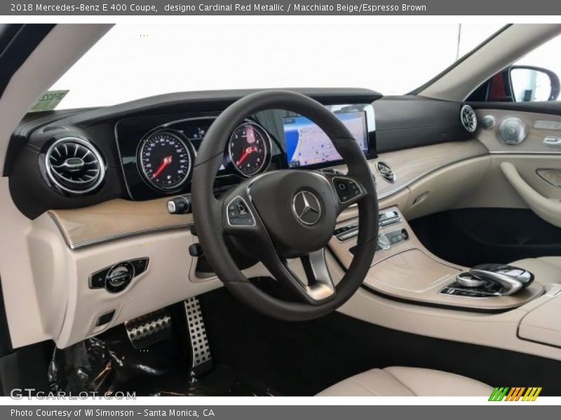 designo Cardinal Red Metallic / Macchiato Beige/Espresso Brown 2018 Mercedes-Benz E 400 Coupe