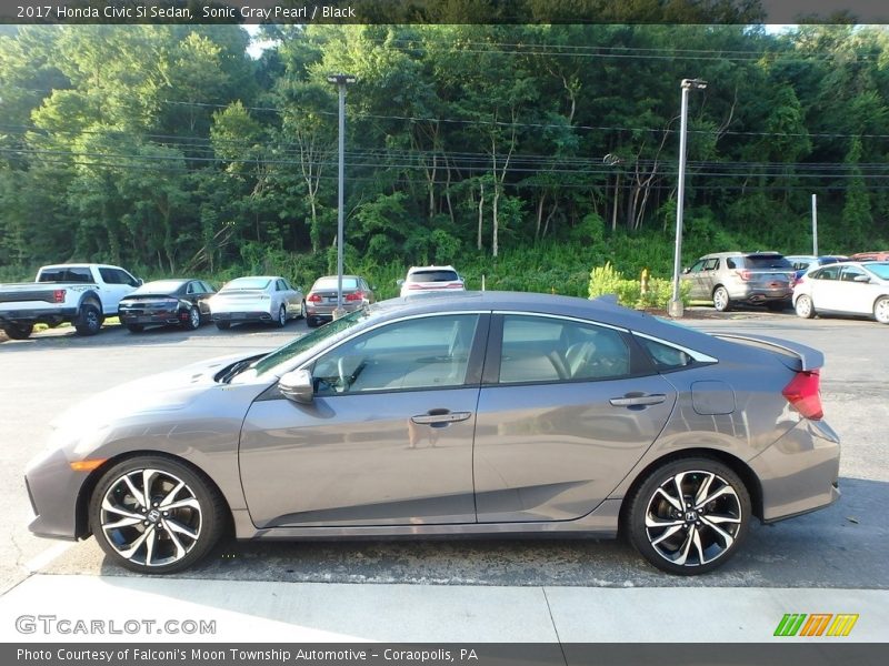Sonic Gray Pearl / Black 2017 Honda Civic Si Sedan