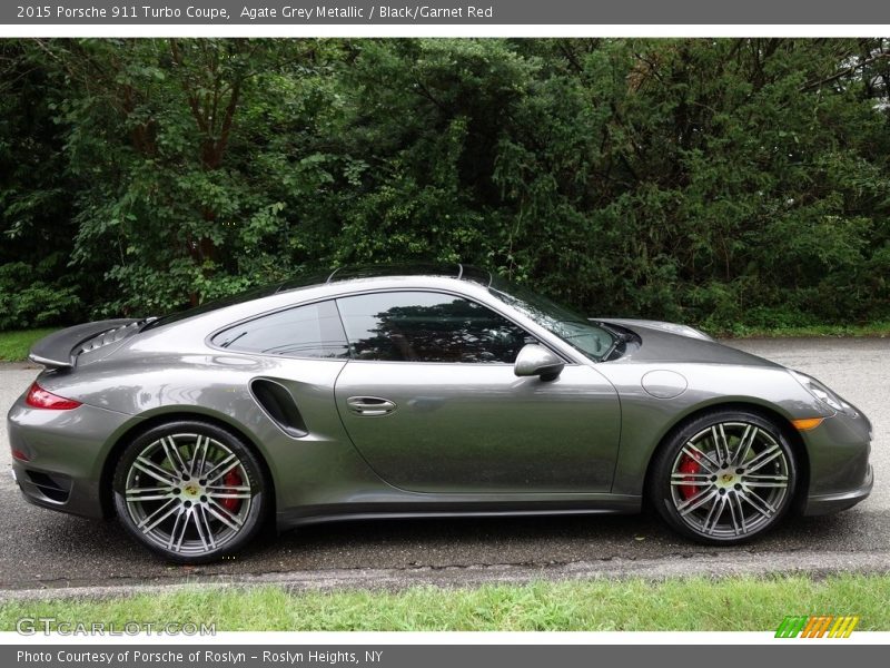 Agate Grey Metallic / Black/Garnet Red 2015 Porsche 911 Turbo Coupe