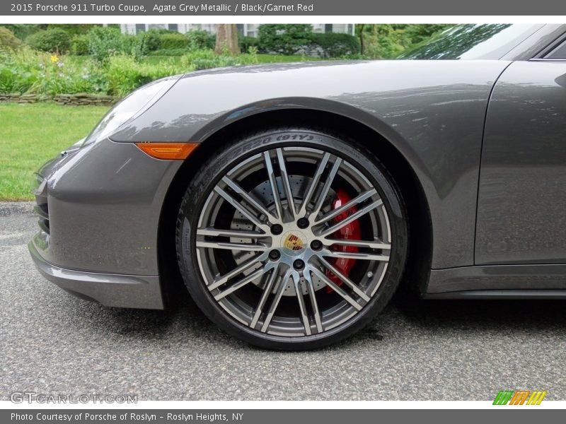Agate Grey Metallic / Black/Garnet Red 2015 Porsche 911 Turbo Coupe