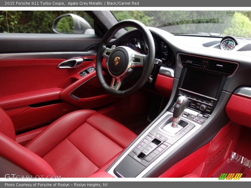 Agate Grey Metallic / Black/Garnet Red 2015 Porsche 911 Turbo Coupe