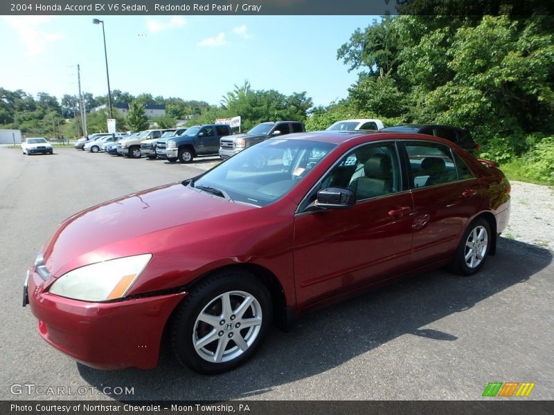 Redondo Red Pearl / Gray 2004 Honda Accord EX V6 Sedan