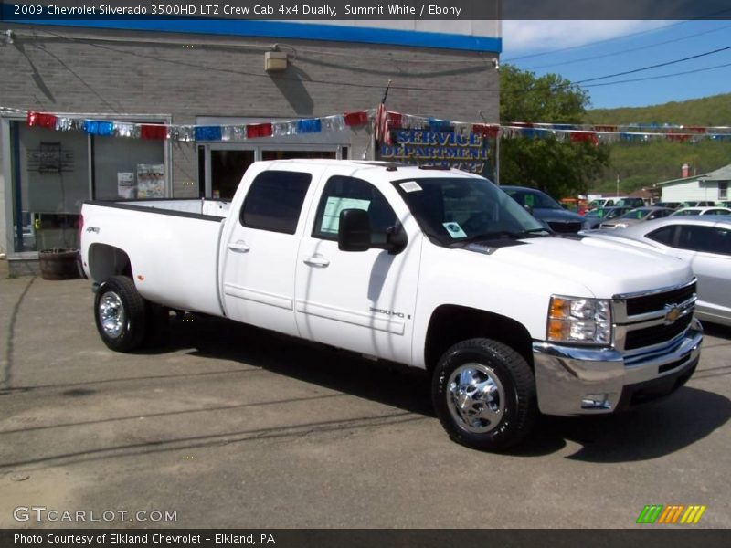 Summit White / Ebony 2009 Chevrolet Silverado 3500HD LTZ Crew Cab 4x4 Dually