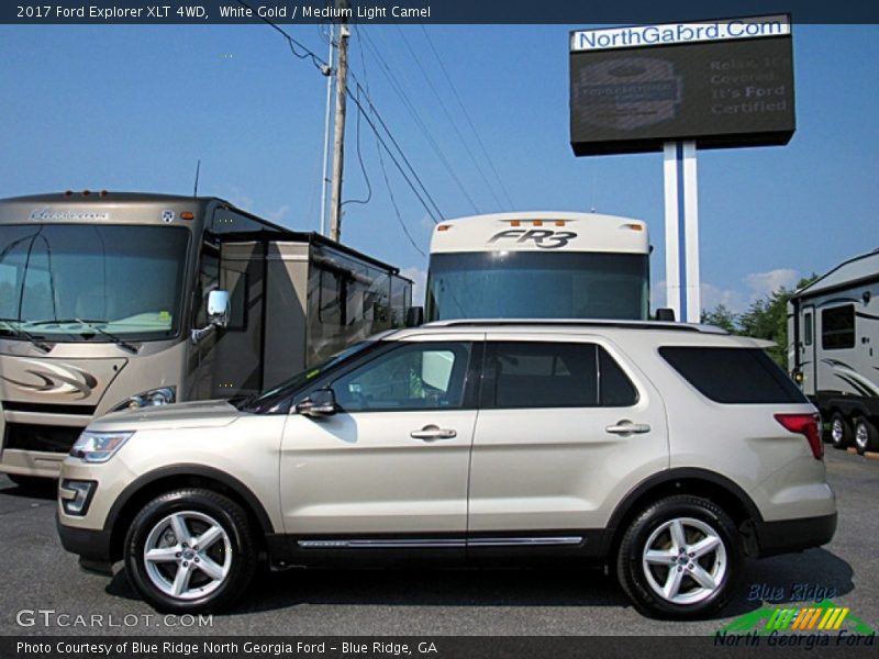 White Gold / Medium Light Camel 2017 Ford Explorer XLT 4WD