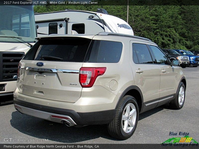 White Gold / Medium Light Camel 2017 Ford Explorer XLT 4WD
