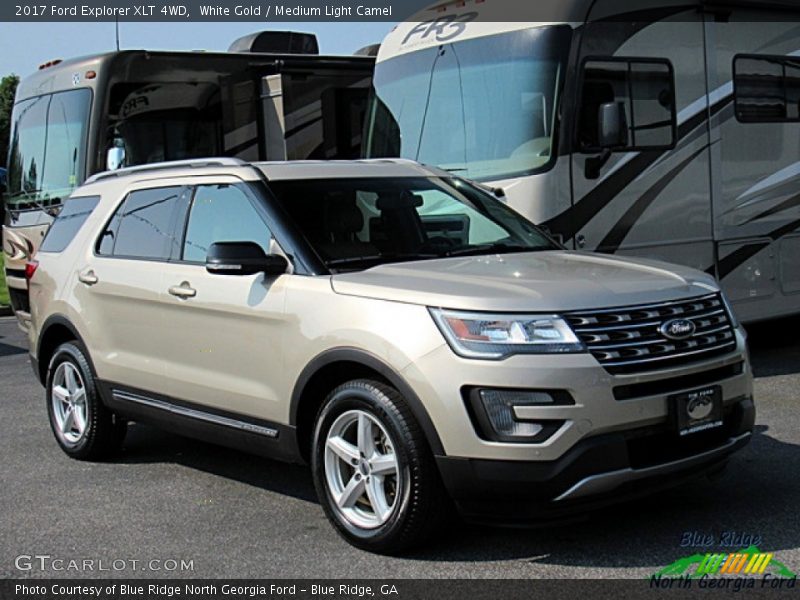 White Gold / Medium Light Camel 2017 Ford Explorer XLT 4WD