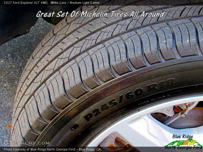 White Gold / Medium Light Camel 2017 Ford Explorer XLT 4WD