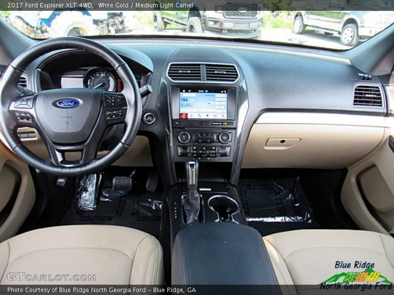White Gold / Medium Light Camel 2017 Ford Explorer XLT 4WD