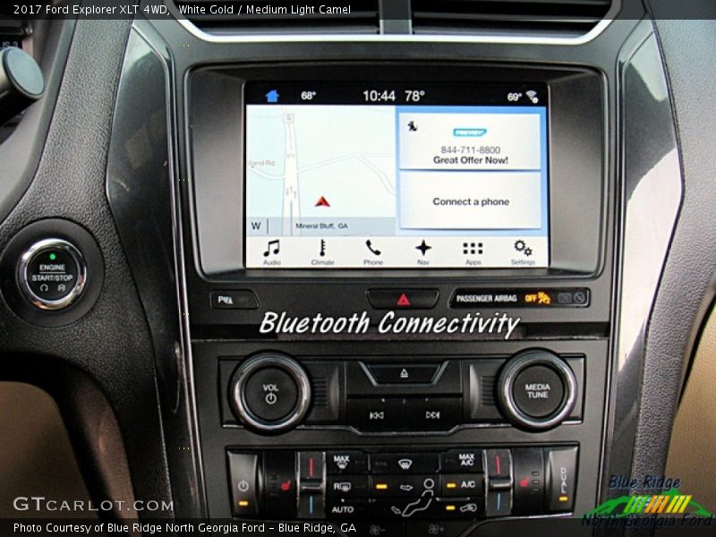 White Gold / Medium Light Camel 2017 Ford Explorer XLT 4WD