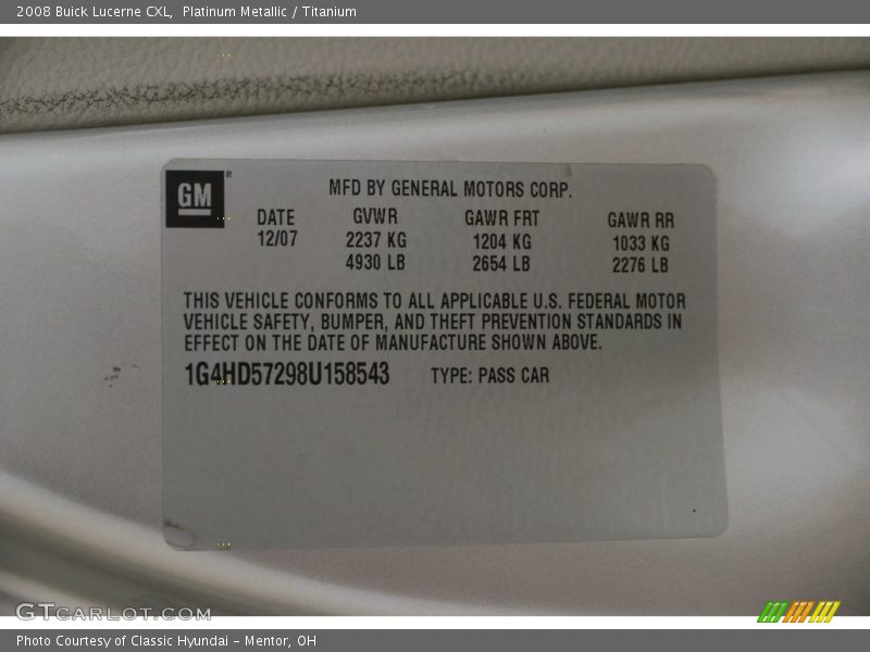 Platinum Metallic / Titanium 2008 Buick Lucerne CXL