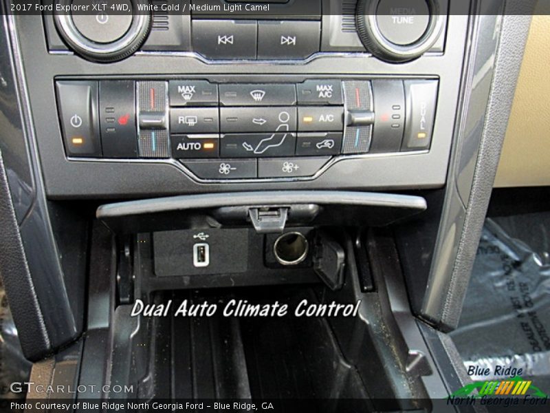 White Gold / Medium Light Camel 2017 Ford Explorer XLT 4WD