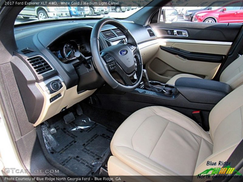 White Gold / Medium Light Camel 2017 Ford Explorer XLT 4WD