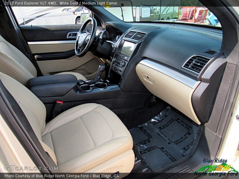 White Gold / Medium Light Camel 2017 Ford Explorer XLT 4WD