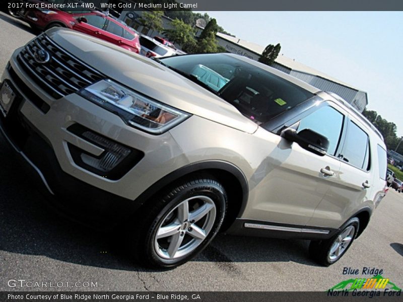 White Gold / Medium Light Camel 2017 Ford Explorer XLT 4WD