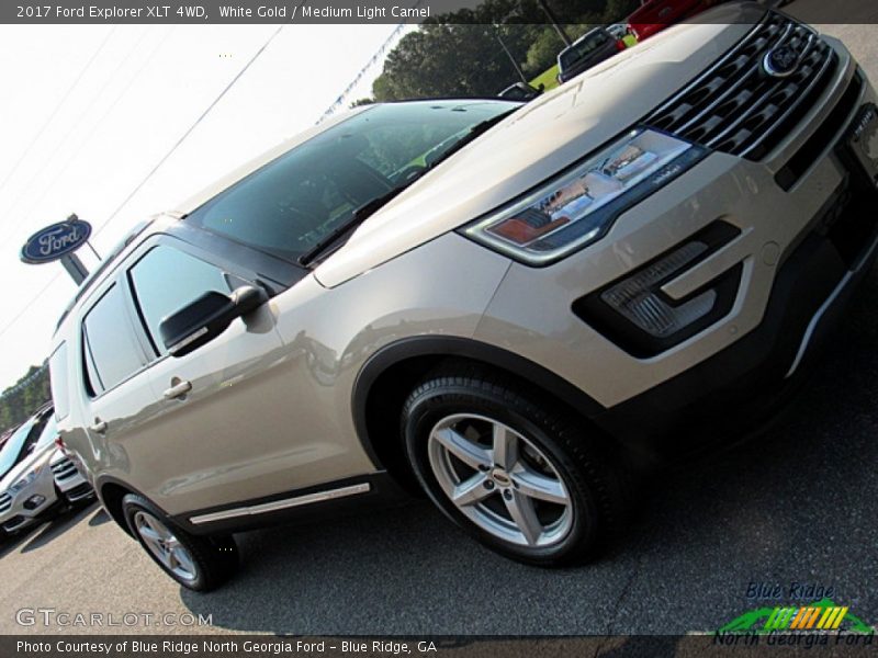 White Gold / Medium Light Camel 2017 Ford Explorer XLT 4WD