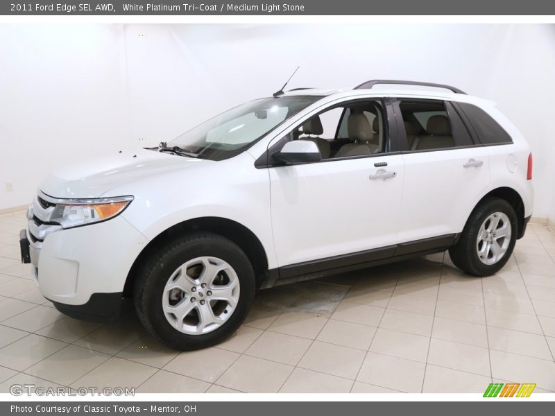 White Platinum Tri-Coat / Medium Light Stone 2011 Ford Edge SEL AWD