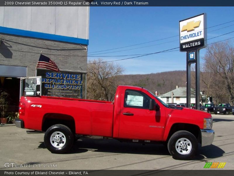 Victory Red / Dark Titanium 2009 Chevrolet Silverado 3500HD LS Regular Cab 4x4
