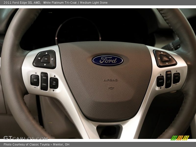 White Platinum Tri-Coat / Medium Light Stone 2011 Ford Edge SEL AWD