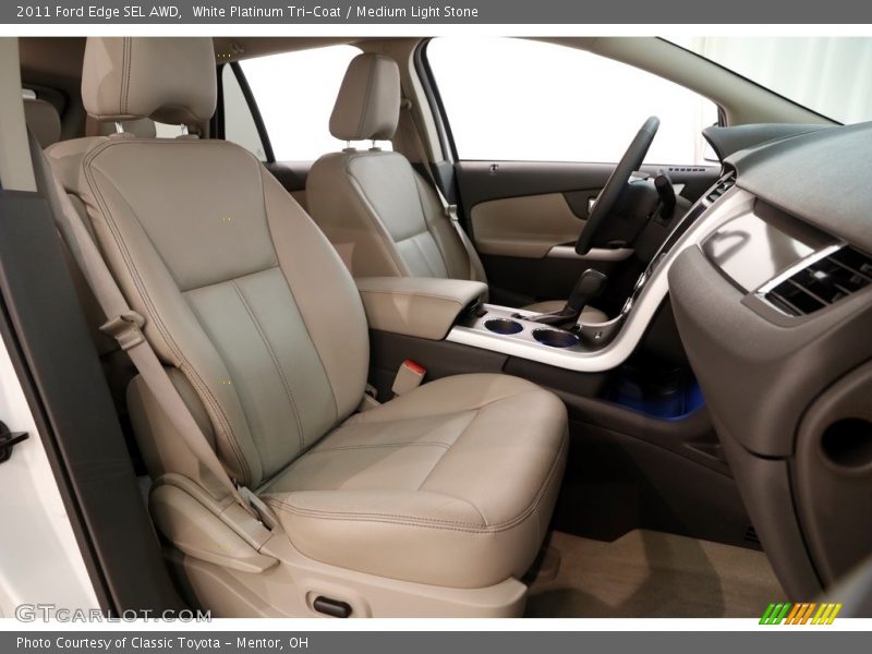 White Platinum Tri-Coat / Medium Light Stone 2011 Ford Edge SEL AWD