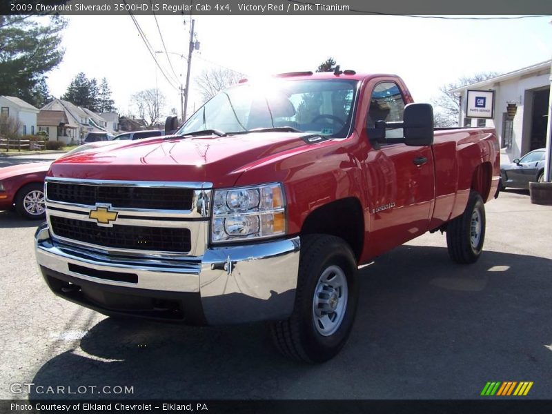 Victory Red / Dark Titanium 2009 Chevrolet Silverado 3500HD LS Regular Cab 4x4