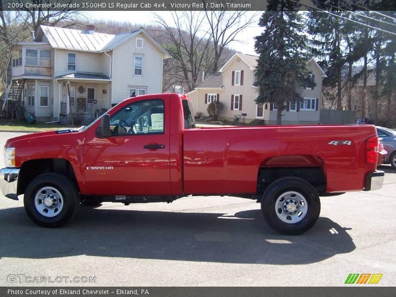 Victory Red / Dark Titanium 2009 Chevrolet Silverado 3500HD LS Regular Cab 4x4