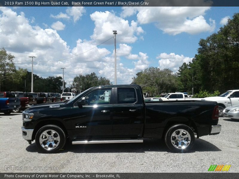 Black Forest Green Pearl / Black/Diesel Gray 2019 Ram 1500 Big Horn Quad Cab